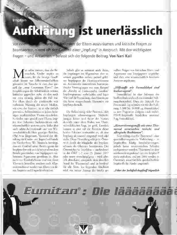 Vorschauseite 1: Impfen - Aufklärung ist unerlässlich