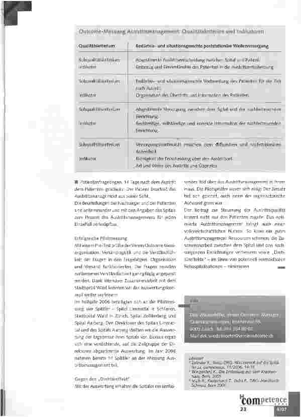 Vorschauseite 2: Swiss DRG: Qualität der Spitalaustritte ist bereits messbar