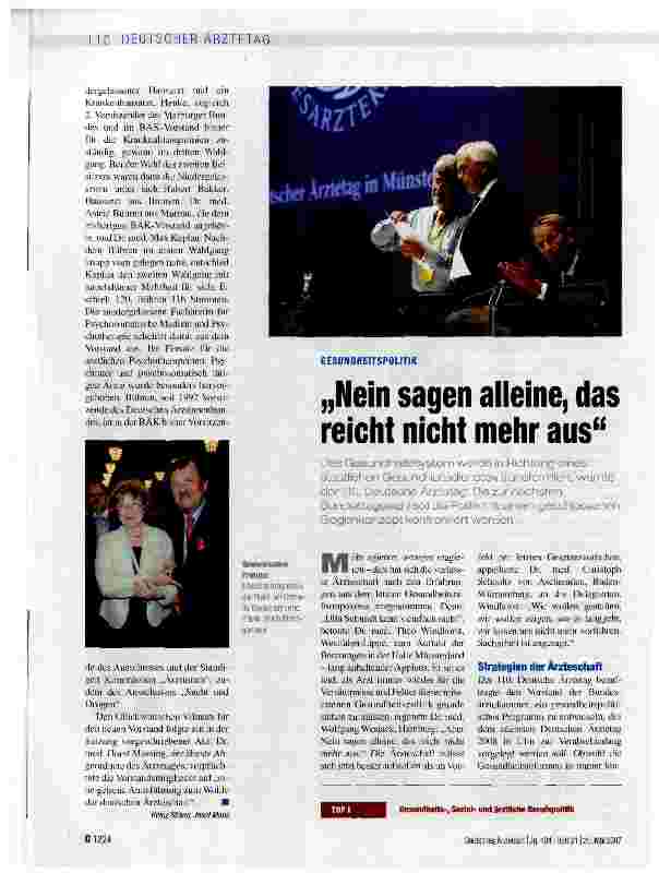 Vorschauseite 4: Hoppe erhält breite Unterstützung, Montgomery wird Vizepräsident