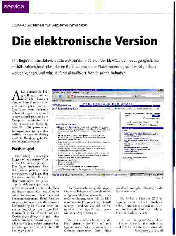 Vorschauseite 1: EBM-Guidelines für Allgemeinmedizin - Die elektronische Version