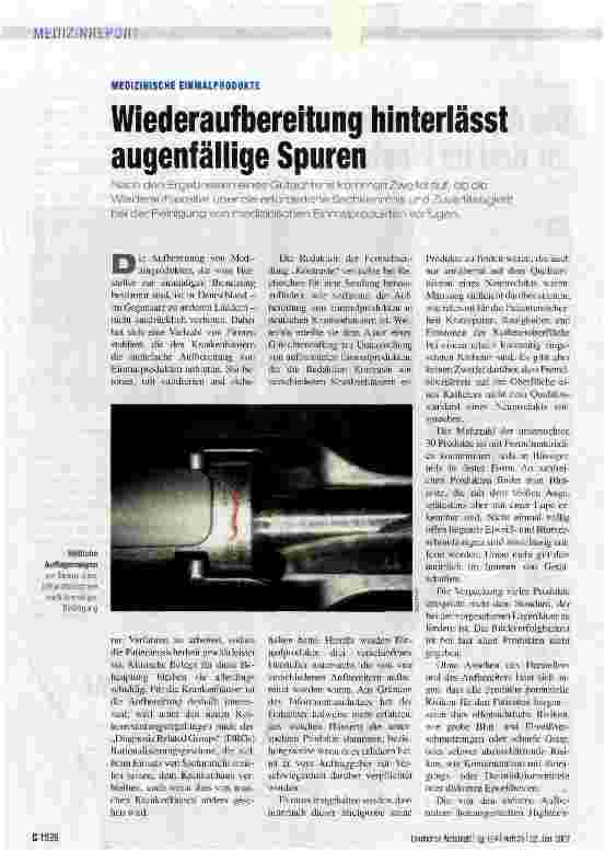 Vorschauseite 1: Wiederaufbereitung hinterlässt augenfällige Spuren