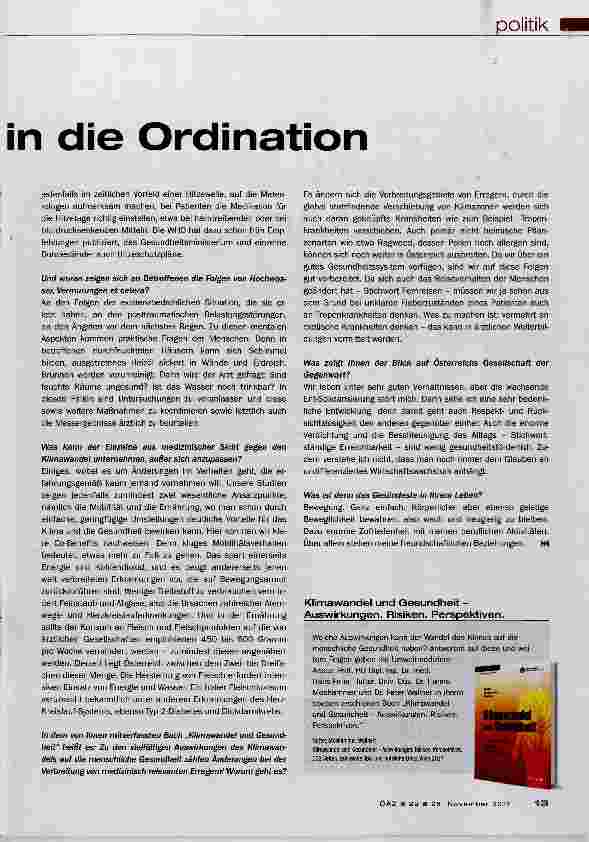 Vorschauseite 2: Der Klimawandel kommt in die Ordination