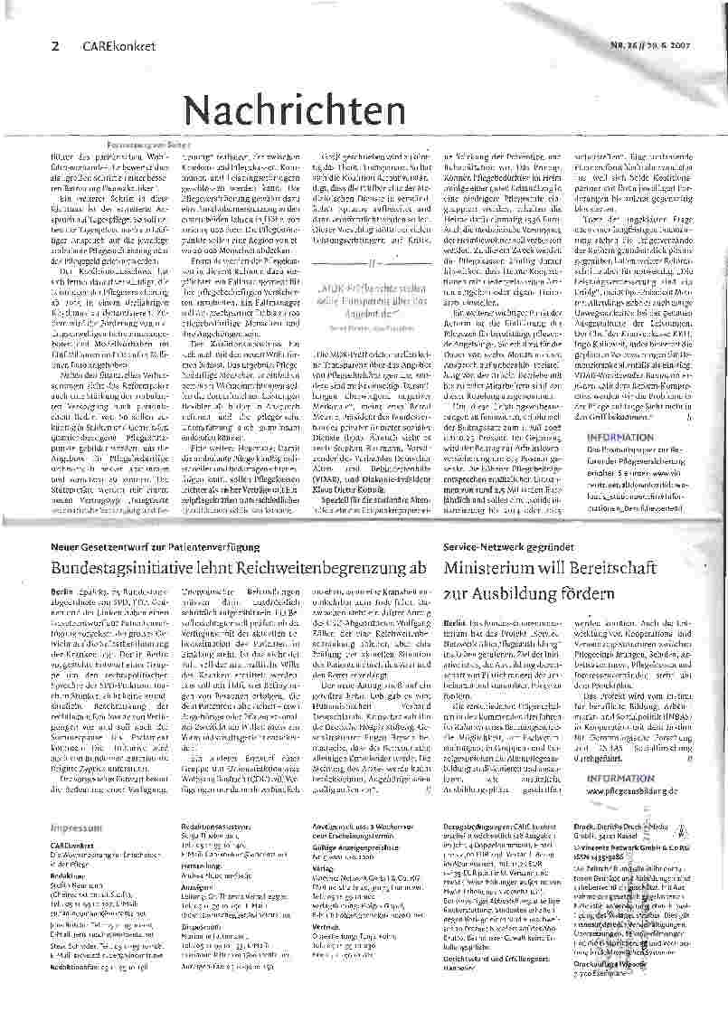 Vorschauseite 2: Die Eckpunkte der Reform stehen