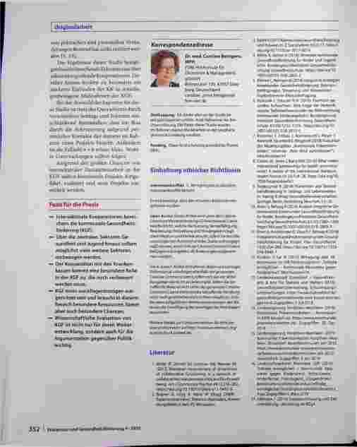 Vorschauseite 6: Intersektorale Kooperationen auf verschiedenen Steuerungsebenen in der kommunalen Gesundheitsförderung von Kindern. Eine qualitative Analyse von Expertenperspektiven.