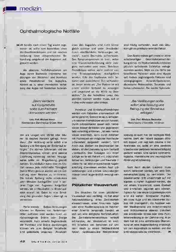 Vorschauseite 3: Rasches Eingreifen verhindert Spätschäden