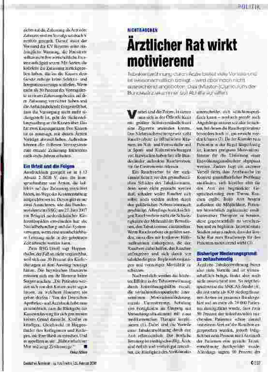 Vorschauseite 1: Arztlicher Rat wirkt motivierend