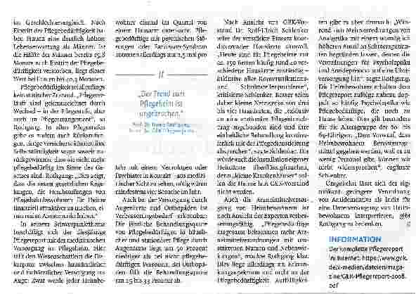 Vorschauseite 2: Fachärztliche Versorgung mangelhaft