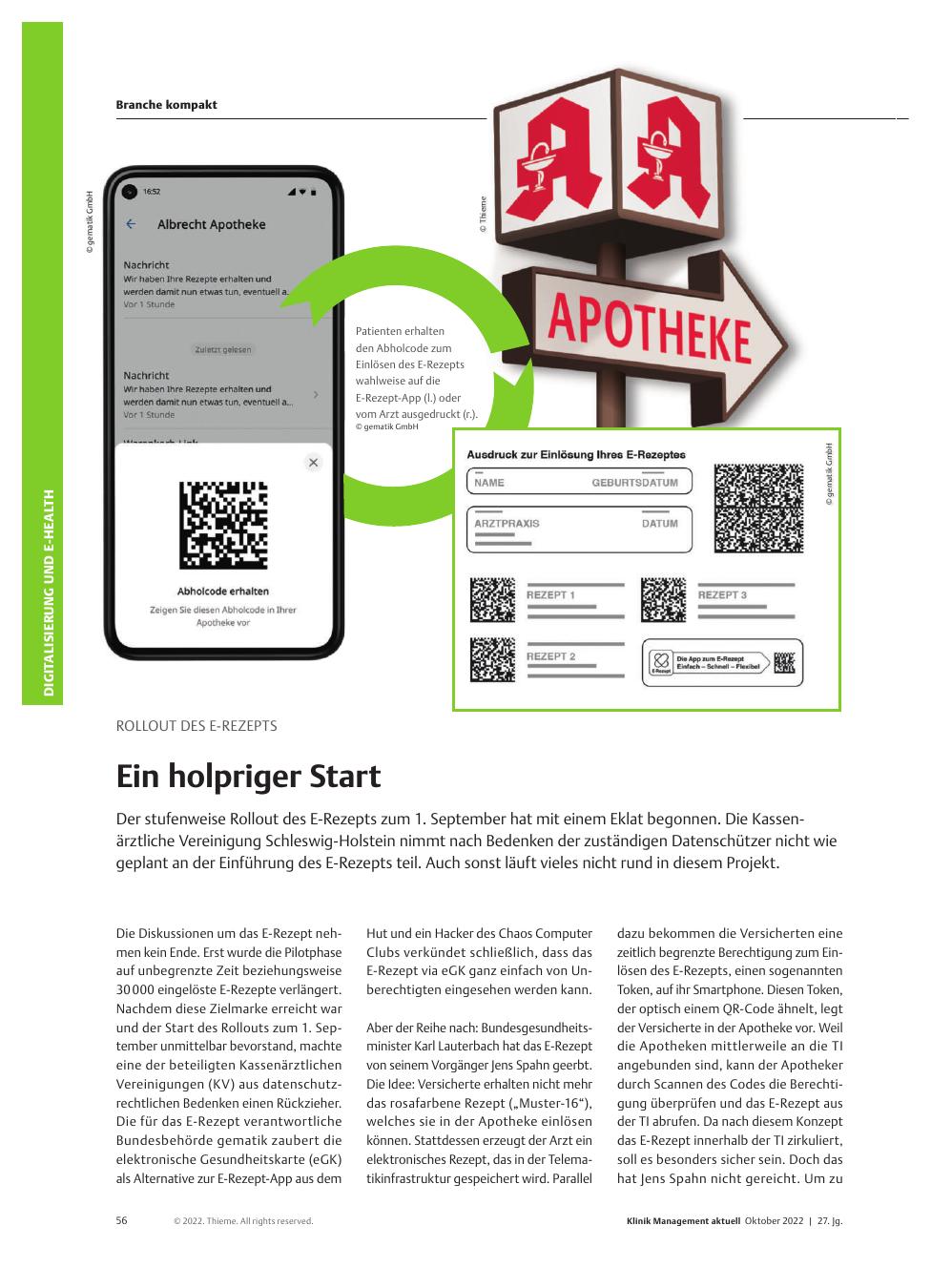 Vorschauseite 1: Rollout des E-Rezepts: Ein holpriger Start