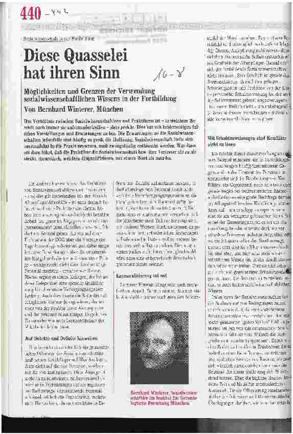 Vorschauseite 1: Diese Quasselei hat ihren Sinn Möglichkeiten und Grenzen der Verwendung des Wissens