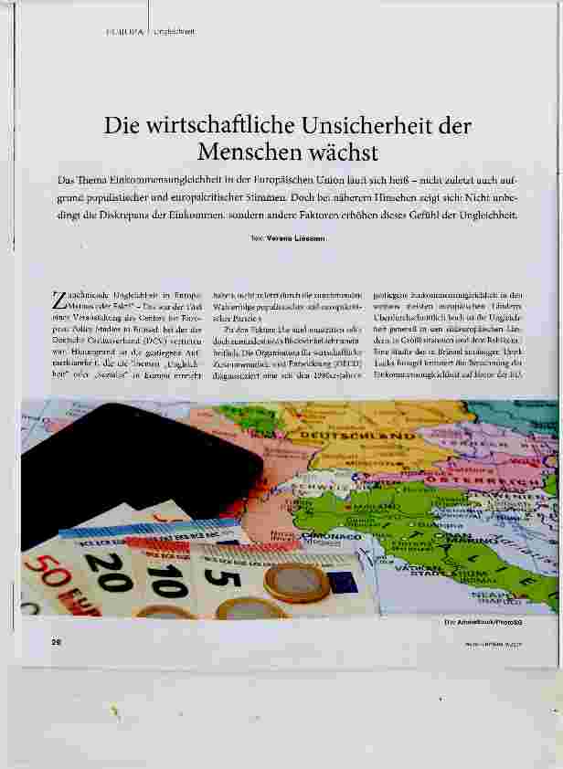 Vorschauseite 1: Die wirtschaftliche Unsicherheit der Menschen wächst