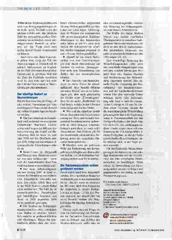 Vorschauseite 3: Der freie Markt reguliert den Bedarf nur unzureichend