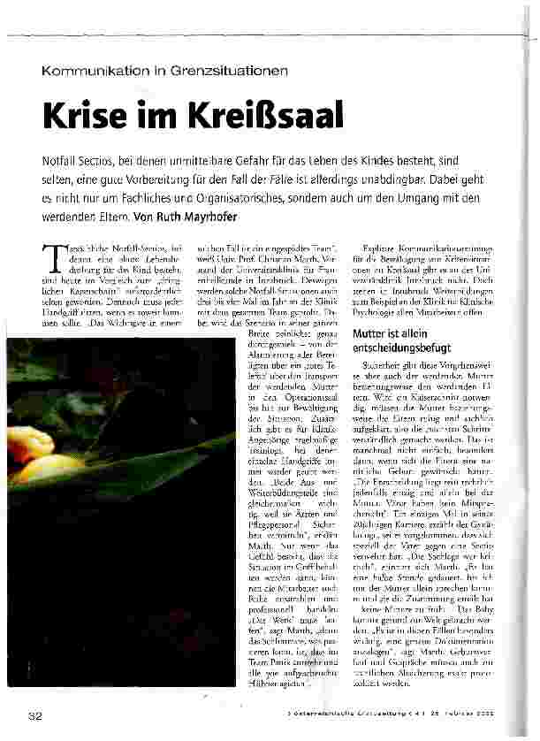 Vorschauseite 1: Krise im Kreißsaal