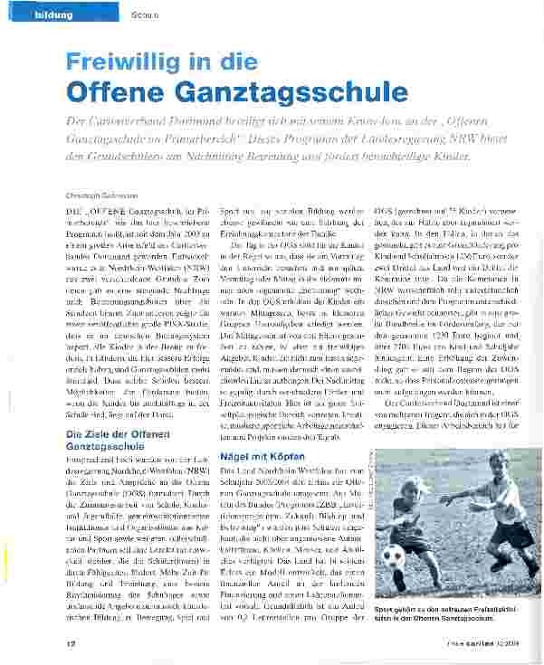 Vorschauseite 1: Freiwillig in die Offene Ganztagsschule