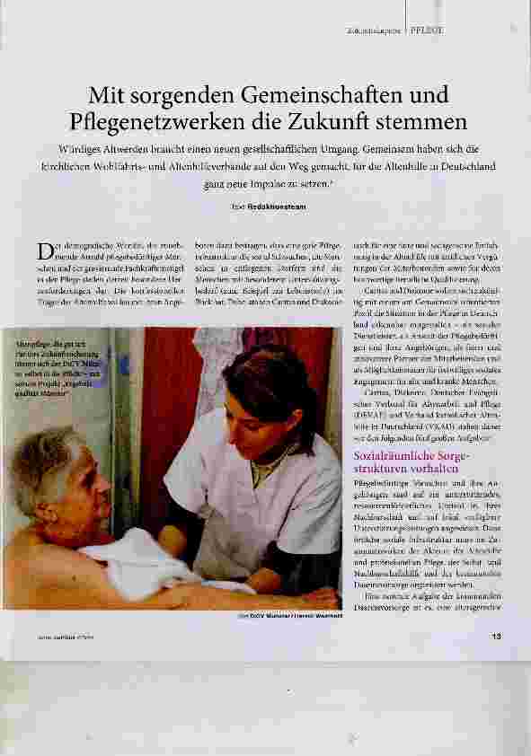 Vorschauseite 1: Mit sorgenden Gemeinschaften und Pflegenetzwerken die Zukunft stemmen