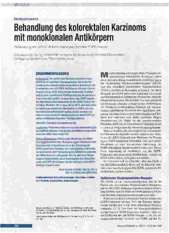 Vorschauseite 1: Behandlung des kolorektalen Karzinoms mit monoklonalen Antikörpern