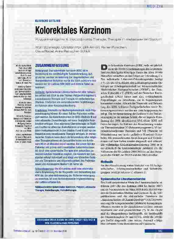 Vorschauseite 1: Kolorektales Karzinom