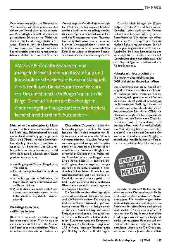 Vorschauseite 2: »Vergiss nie, hier arbeitet ein Mensch!« Gewalt gegen Beschäftigte im öffentlichen und privatisierten Sektor
