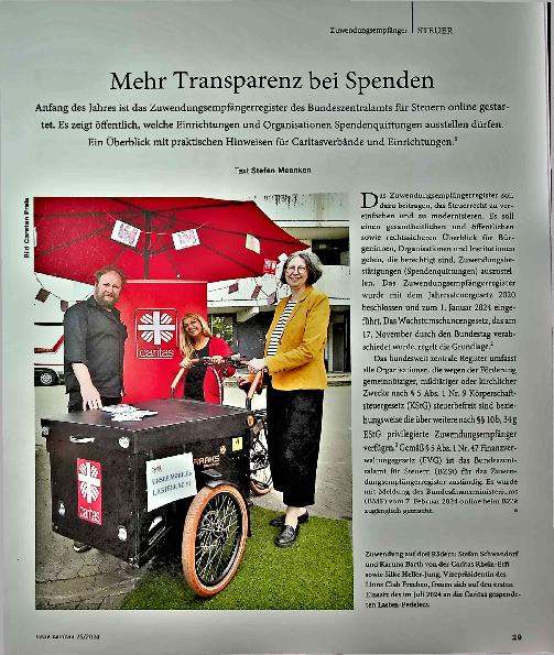 Vorschauseite 1: Mehr Transparenz bei Spenden