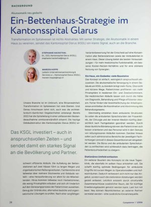 Vorschauseite 1: Ein-Bettenhaus-Strategie im KantonsspitaL GLarus