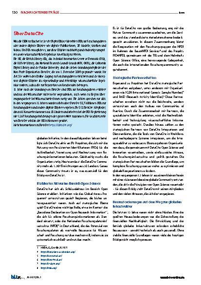Vorschauseite 2: 15 Jahre DataCite: ein Rückblick und ein Blick nach vorn