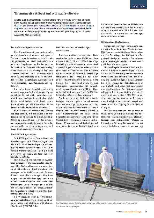 Vorschauseite 2: Umgang mit Asbest: Vom vermeintlichen Wunderstoff zum Problemfall