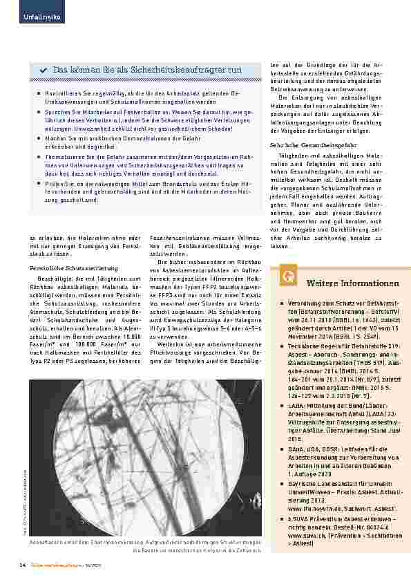 Vorschauseite 3: Umgang mit Asbest: Vom vermeintlichen Wunderstoff zum Problemfall