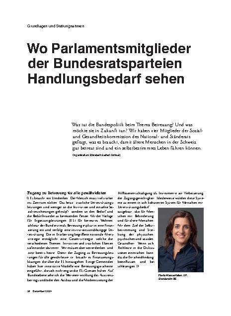 Vorschauseite 1: Wo Parlamentsmitglieder der Bundesratsparteien Handlungsbedarf sehen.