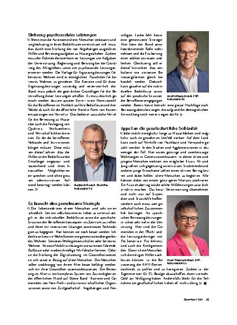 Vorschauseite 2: Wo Parlamentsmitglieder der Bundesratsparteien Handlungsbedarf sehen.