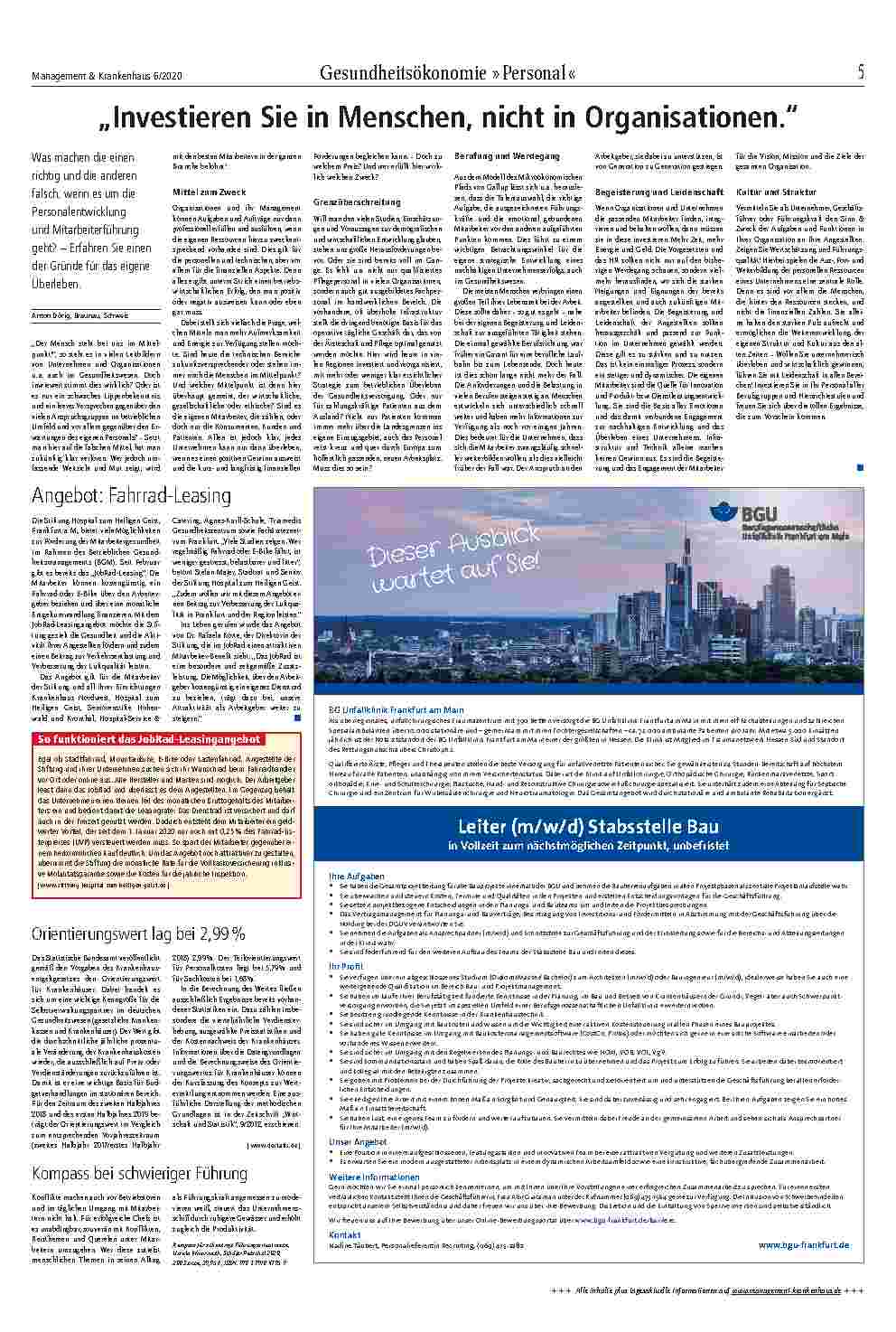 Vorschauseite 1: „Investieren Sie in Menschen, nicht in Organisationen.“