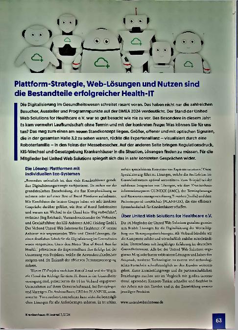 Vorschauseite 1: Plattformstrategie, Web-Lösungen und Nutzen sind die Bestandteile erfolgreicher Health-IT.