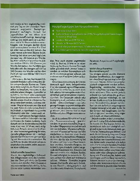 Vorschauseite 2: Neurodermitis Topische Basistherapie ist unverzichtbar.