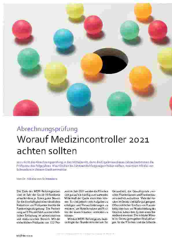 Vorschauseite 1: Abrechnungsprüfung: Worauf Medizincontroller 2021 achten sollten