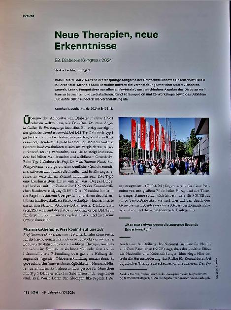 Vorschauseite 1: Neue Therapien, neue Erkenntnisse 58. Diabeteskongress 2024