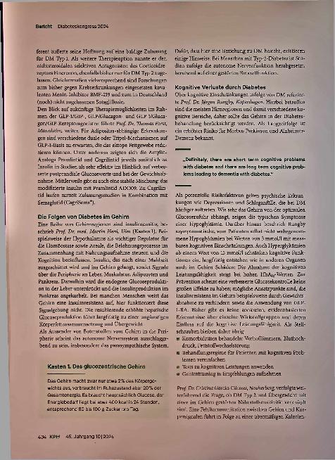 Vorschauseite 2: Neue Therapien, neue Erkenntnisse 58. Diabeteskongress 2024