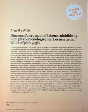 Vorschauseite 2: Sinneserfahrung und Erkenntnisbildung. Vom phänomenologischen Lernen in der Waldorfpädagogik