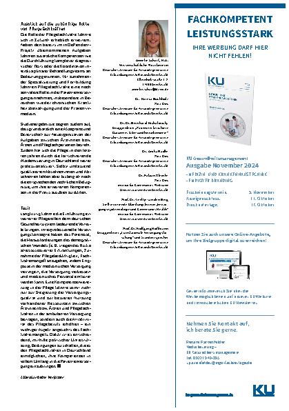 Vorschauseite 3: Sind Pflegefachkräfte die neuen Ärztinnen und Ärzte? Über ein aktuelles Projekt zur Kompetenzerweiterung.