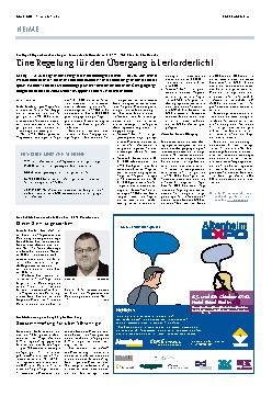Vorschauseite 1: Eine Regelung für den Übergang ist erforderlich!