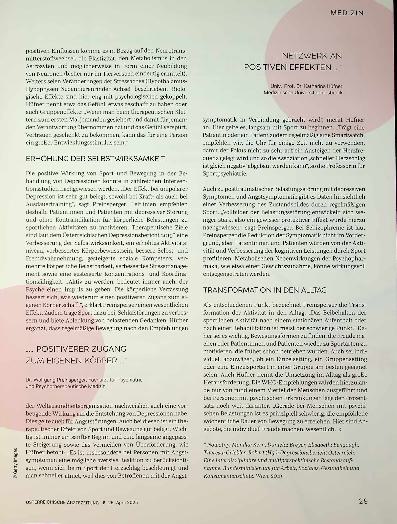 Vorschauseite 2: Sport und phychische Erkrankungen wichtige Therapiesäule