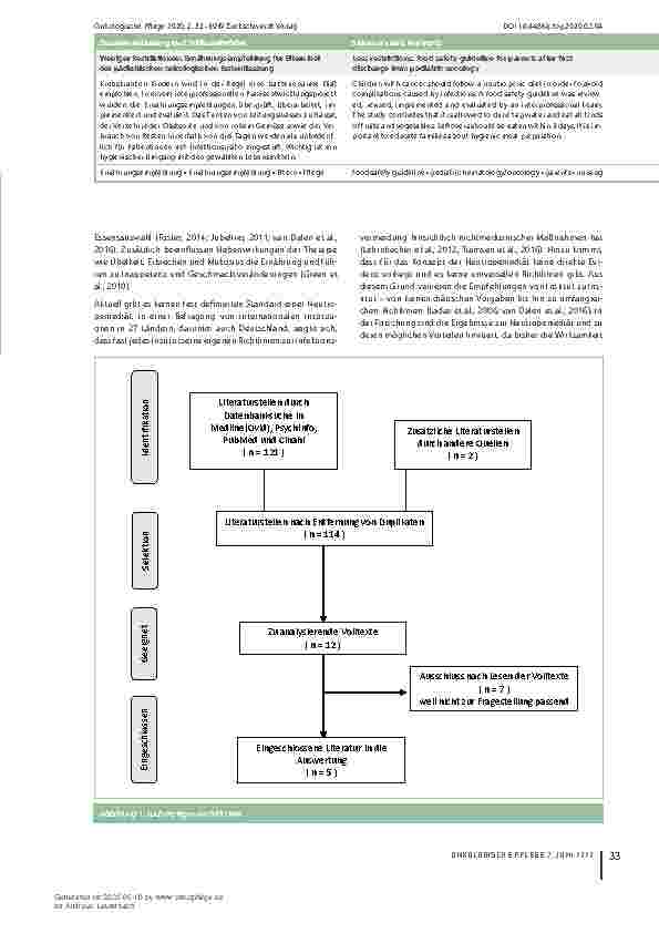 Vorschauseite 2: Weniger Restriktionen. Eine aktuelle evidenzbasierte Ernährungsempfehlung für Eltern bei der pädiatrischen onkologischen Erstentlassung.