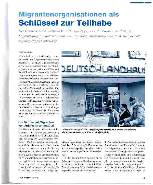 Vorschauseite 1: Migrantenorganisationen als Schlüssel zur Teilhabe
