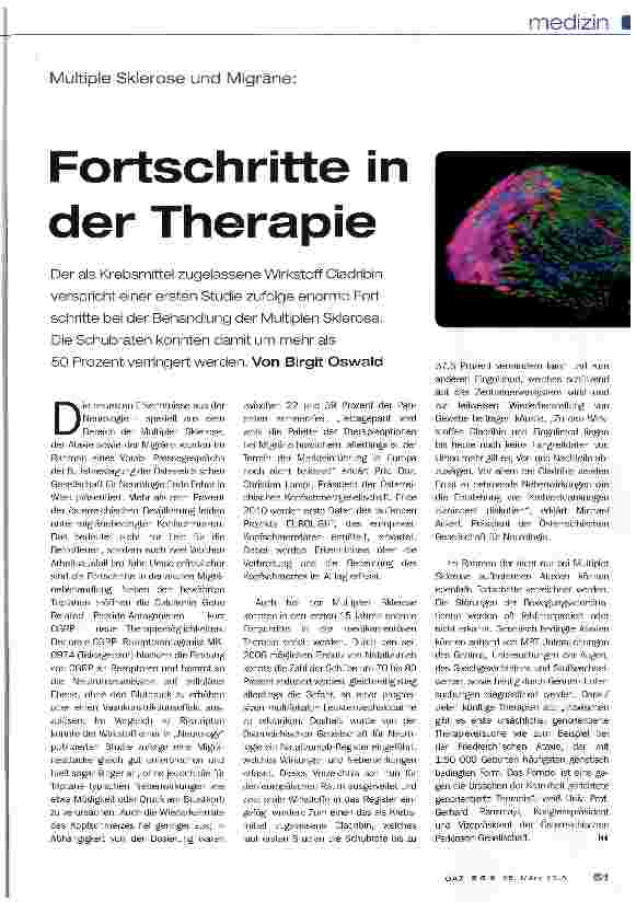 Vorschauseite 1: Fortschritte in der Therapie