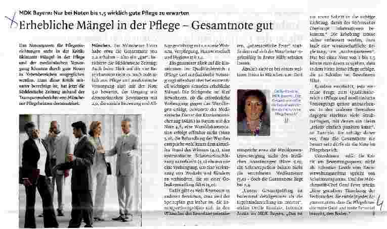 Vorschauseite 1: Erhebliche Mängel in der Pflege - Gesamtnote gut