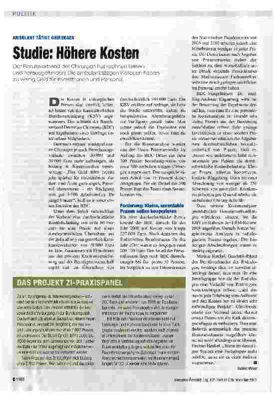 Vorschauseite 1: Studie: Höhere Kosten