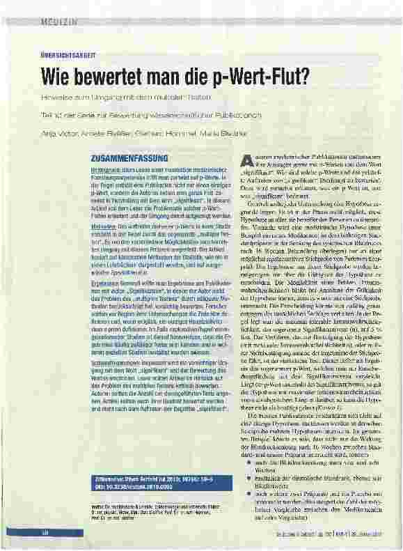 Vorschauseite 1: Wie bewertet man die p-Wert-Flut?