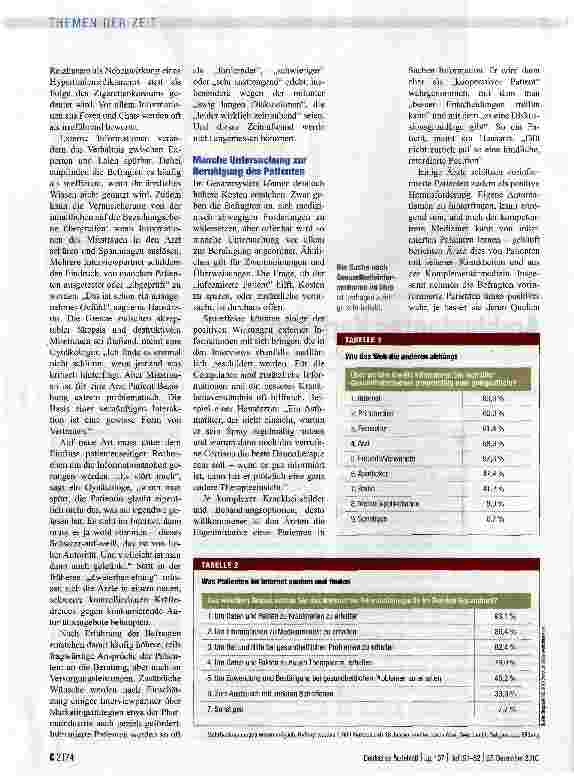Vorschauseite 2: ÄRZTE UND INFORMIERTE PATIENTENAmbivalentes Verhältnis