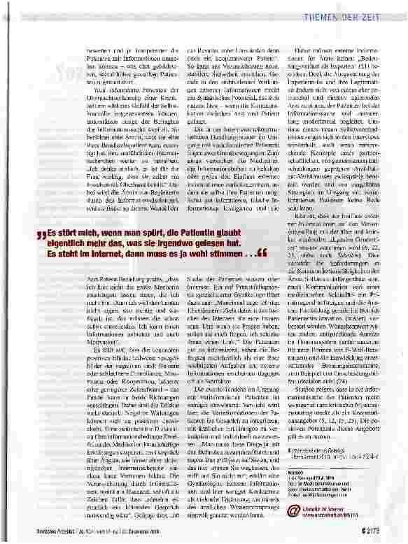 Vorschauseite 3: ÄRZTE UND INFORMIERTE PATIENTENAmbivalentes Verhältnis