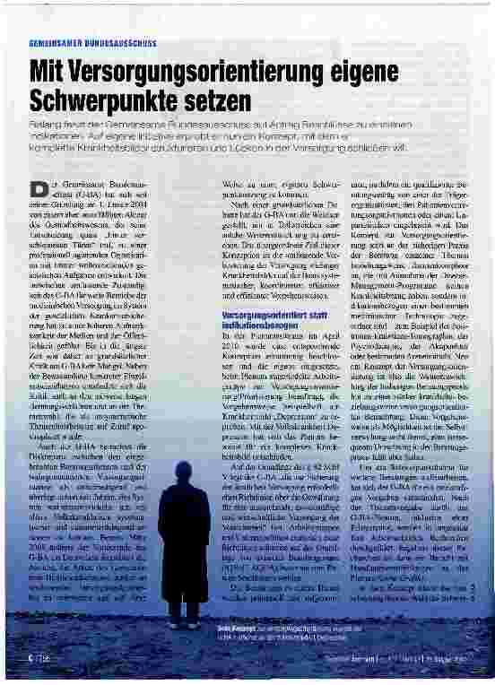 Vorschauseite 1: Mit Versorgungsorientierung eigene Schwerpunkte setzen
