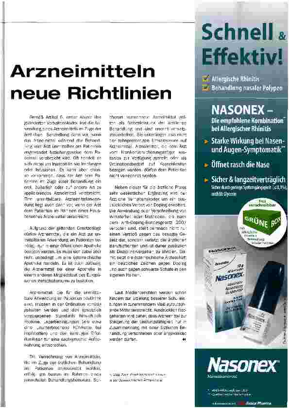 Vorschauseite 2: Anwendung von Arzneimitteln in der Ordination:neue Richtlinien