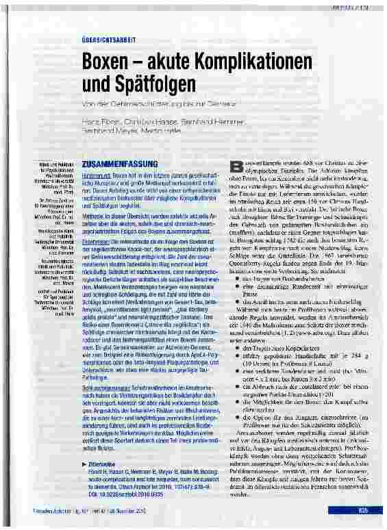 Vorschauseite 1: Boxen - akute Komplikationen und Spätfolgen