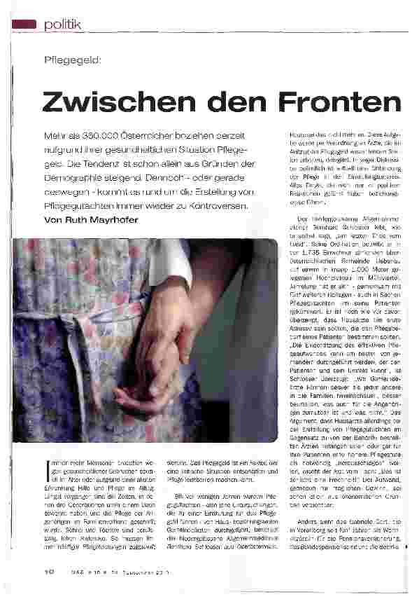 Vorschauseite 1: Zwischen den Fronten